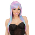 Fantast Chick Perücke, Melange Mode Langblau / Lila