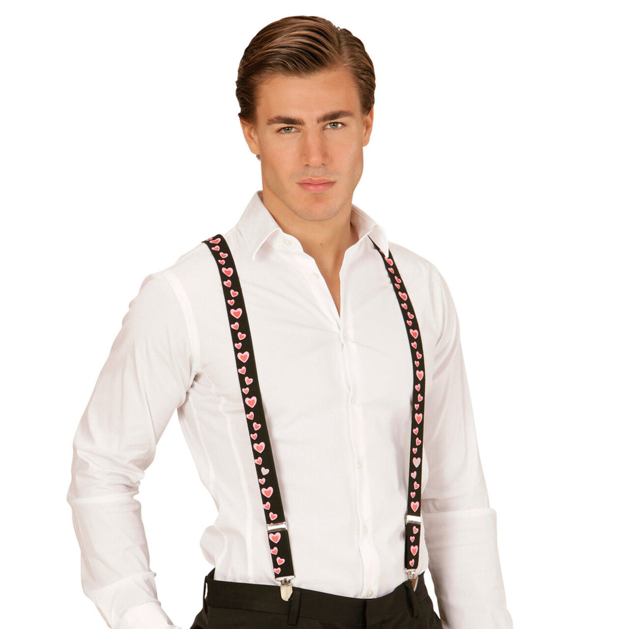 Op deze afbeelding zie je een Accessoires, van het merk Widmann. Valentijn Bretels Hartjes
