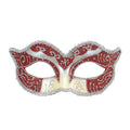 Luxus Augenmaske Hertogin, Rot / Silber Glitzer
