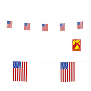 Op deze afbeelding zie je een Decoratie, van het merk Widmann. Landenthema Vlaggenlijn 6mtr, USA
