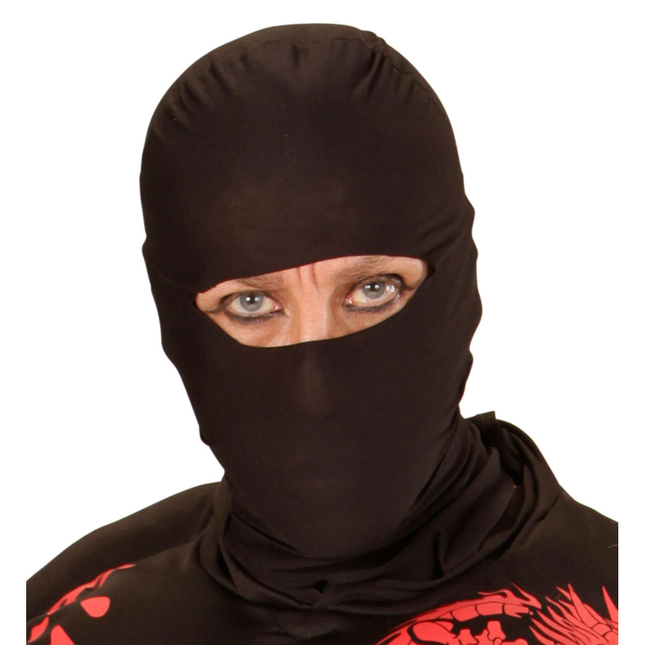 Op deze afbeelding zie je een Accessoires, van het merk Widmann. Zwart Ninja Masker, Volwassen
