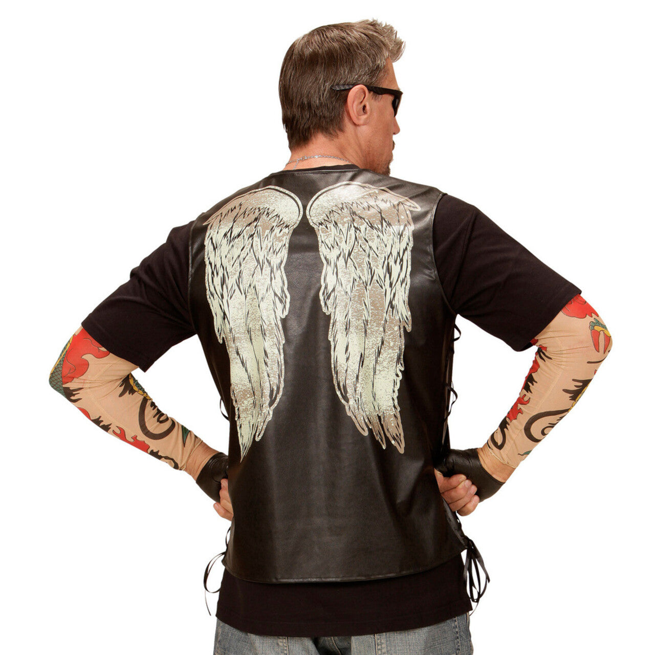 Op deze afbeelding zie je een Kostuums, van het merk Widmann. Terror Mc Lederlook Vest