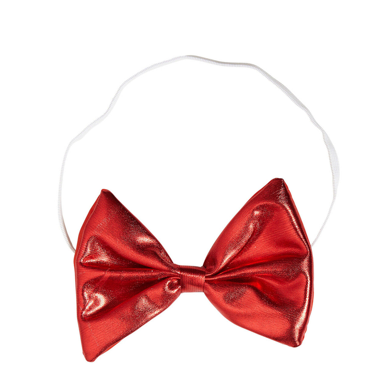 Op deze afbeelding zie je een Accessoires, van het merk Widmann. Circus En Show Strikje Metallic, Rood
