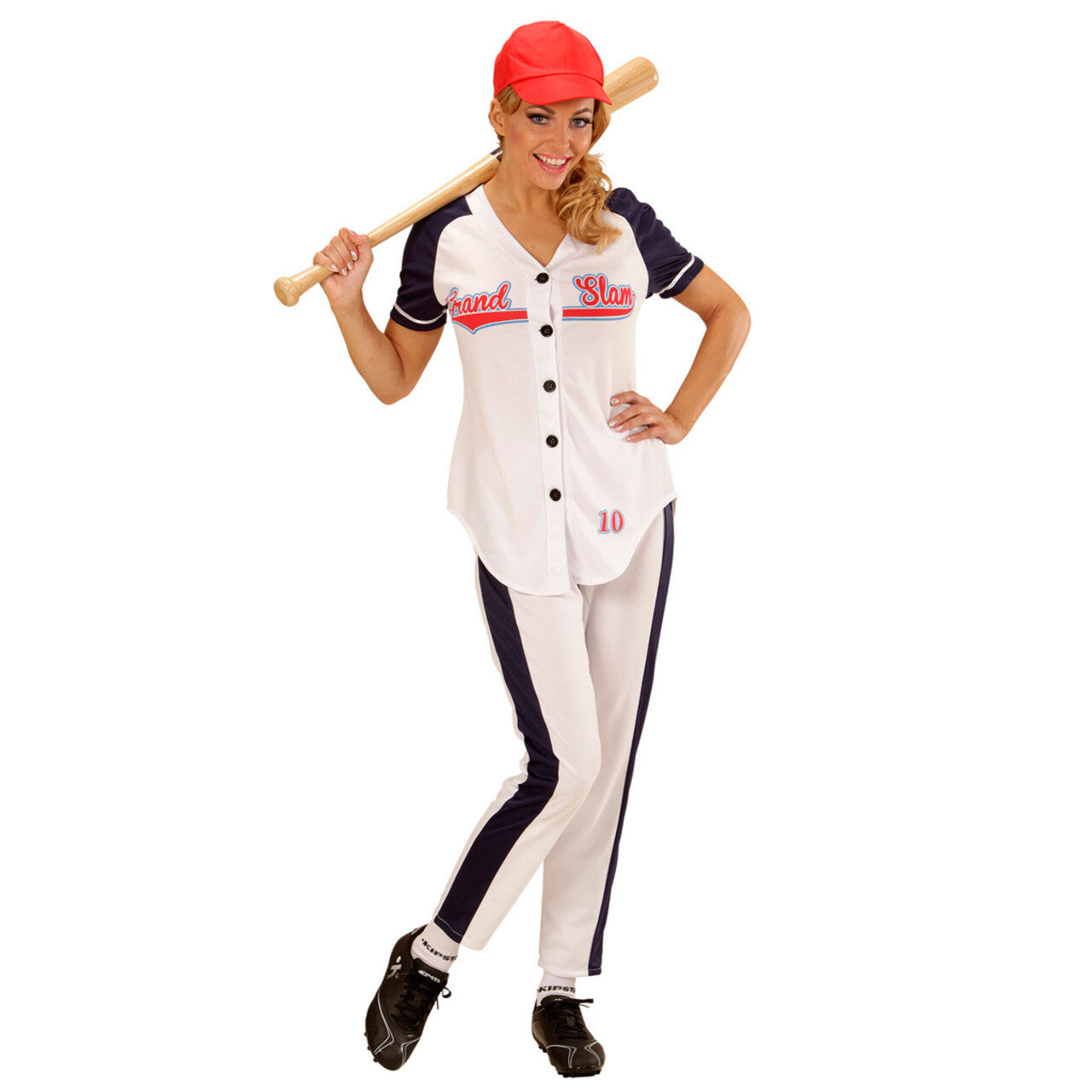 Op deze afbeelding zie je een Kostuums, van het merk Widmann. All Star Honkbal Meisje Vrouw Kostuum