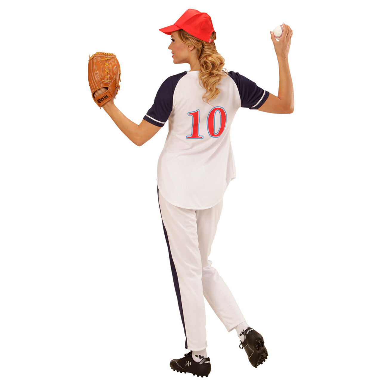 Op deze afbeelding zie je een Kostuums, van het merk Widmann. All Star Honkbal Meisje Vrouw Kostuum
