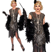 Op deze afbeelding zie je een Kostuums, van het merk Widmann. Roaring 20s Gold Shine Vrouw Kostuum