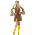Braunes Hippie-Kleid Mit Fransen Damenkostüm