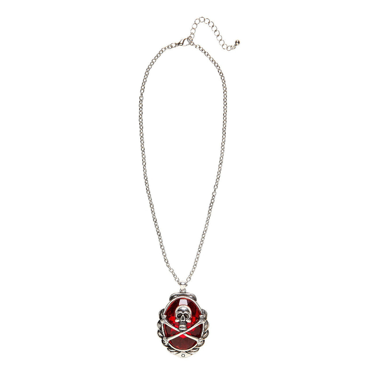 Op deze afbeelding zie je een Accessoires, van het merk Widmann. Halloween Accessoire Ketting Schedel En Botten Met Steen