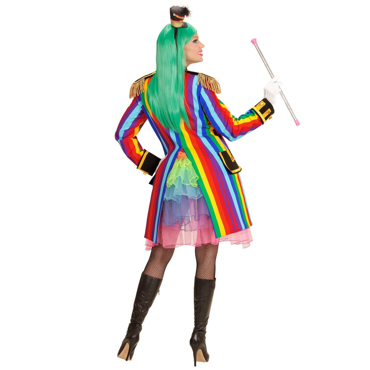 Op deze afbeelding zie je een Kostuums, van het merk Widmann. Multicolor Frackjas Regenboog Vrouw