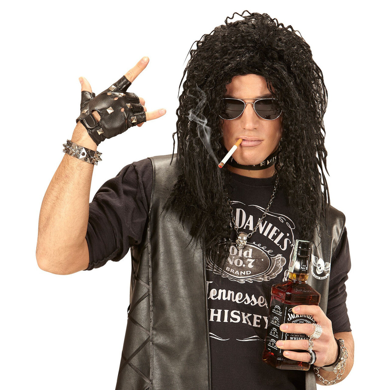 Op deze afbeelding zie je een Accessoires, van het merk Widmann. Slash Pruik, Hard Rocker