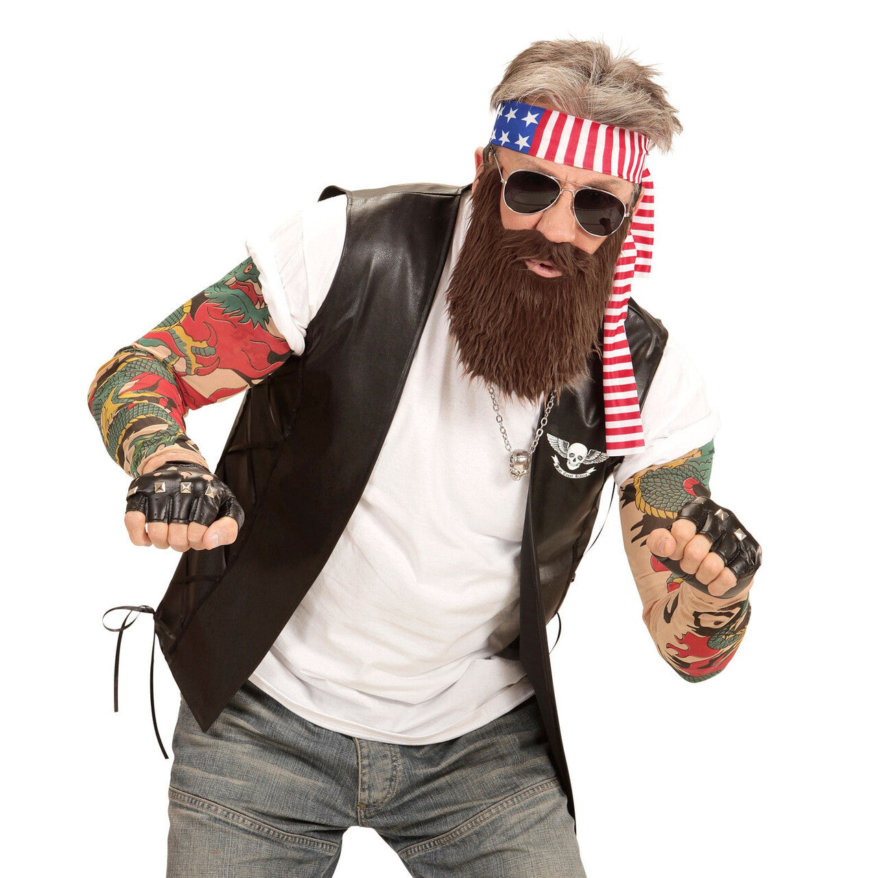 Op deze afbeelding zie je een Accessoires, van het merk Widmann. Biker Easy Rider Set