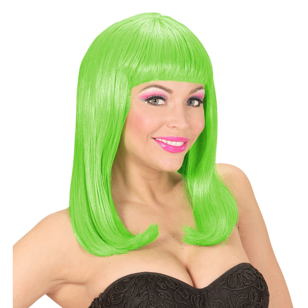 Op deze afbeelding zie je een Accessoires, van het merk Widmann. Bob Pruik, Patsy Neon Groen