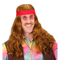 Prächtige Hippie-Perücke Mit Stirnband Und Schnurrbart
