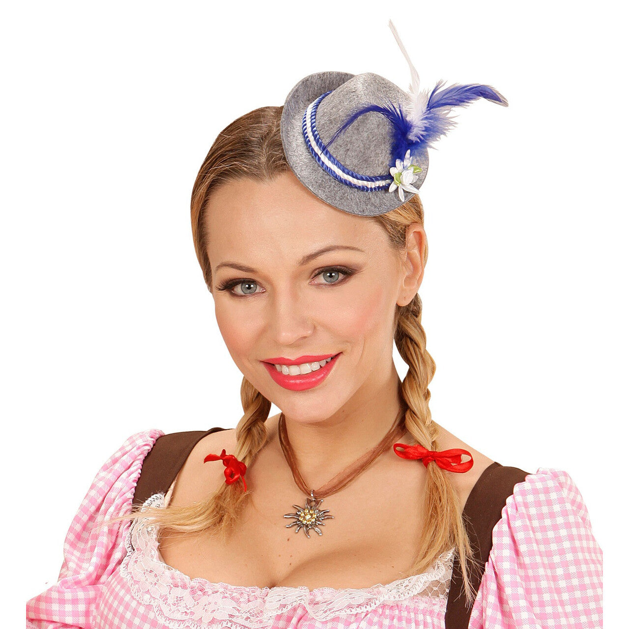 Op deze afbeelding zie je een Accessoires, van het merk Widmann. Oktoberfest Dames Mini Beierse Fedora, Blauw