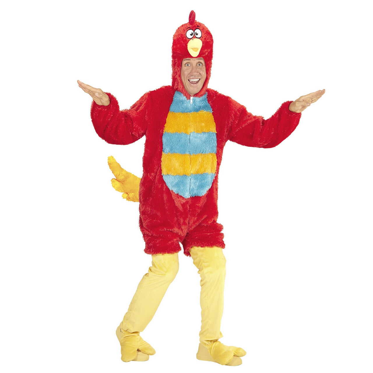 Op deze afbeelding zie je een Kostuums, van het merk Widmann. Fantasie Onesie Pluche Rode Vogel Kostuum