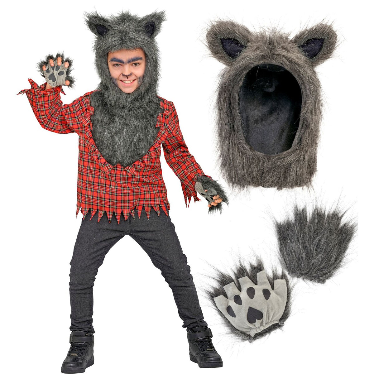 Op deze afbeelding zie je een Kostuums, van het merk Widmann. Woutje Weerwolf Kind Kostuum