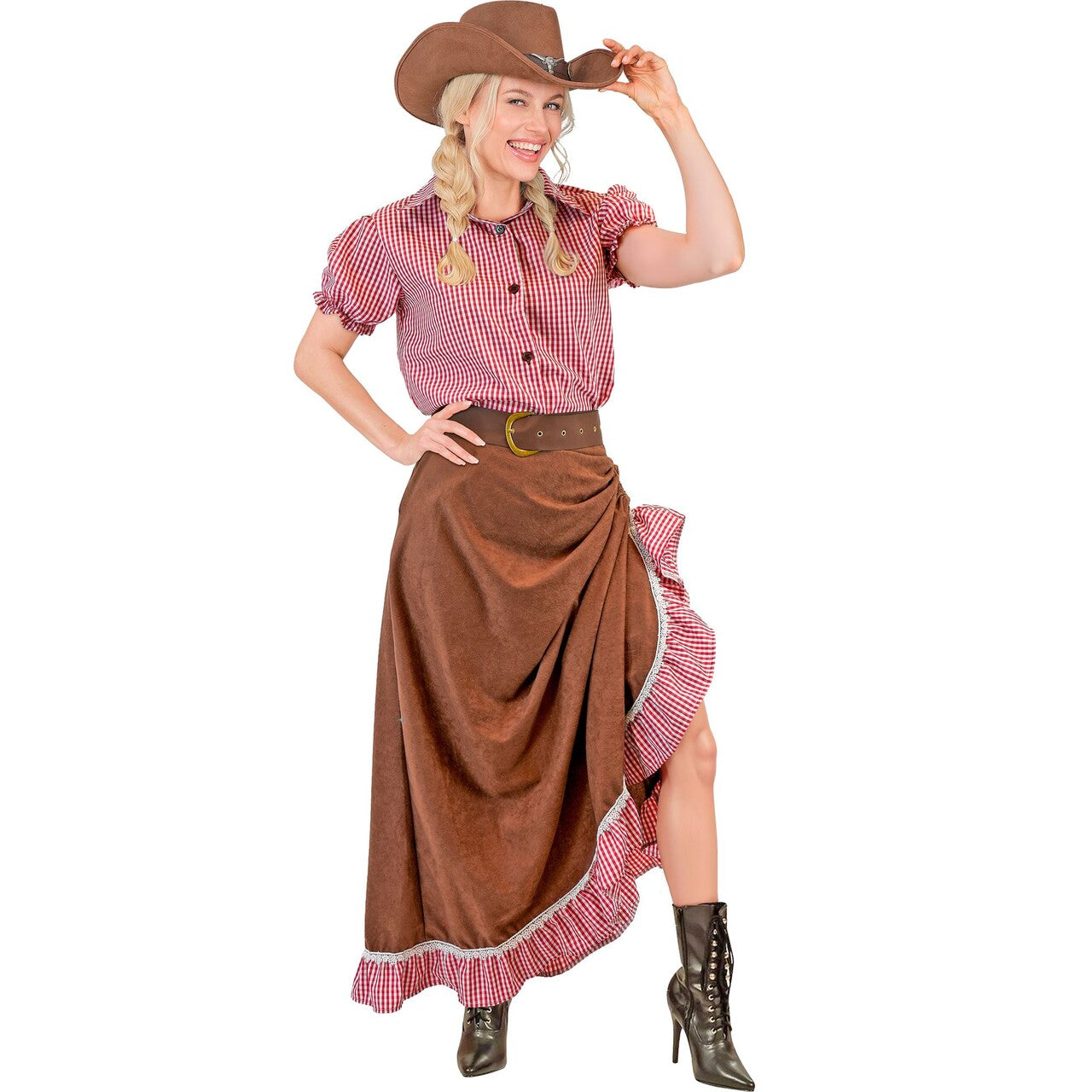 Op deze afbeelding zie je een Kostuums, van het merk Widmann. Saloon Girl Betsy Vrouw Kostuum