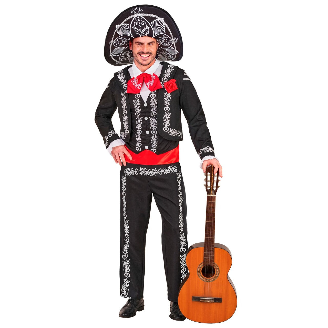 Op deze afbeelding zie je een Kostuums, van het merk Widmann. Mariachi De Los Muertos Man Kostuum