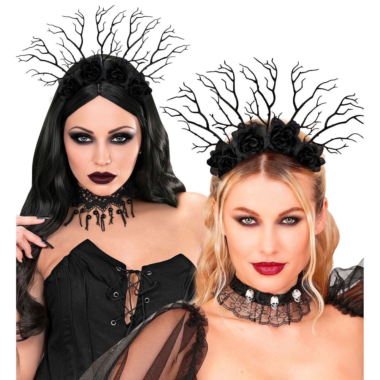 Op deze afbeelding zie je een Accessoires, van het merk Widmann. Dark Fantasy Queen Haarband
