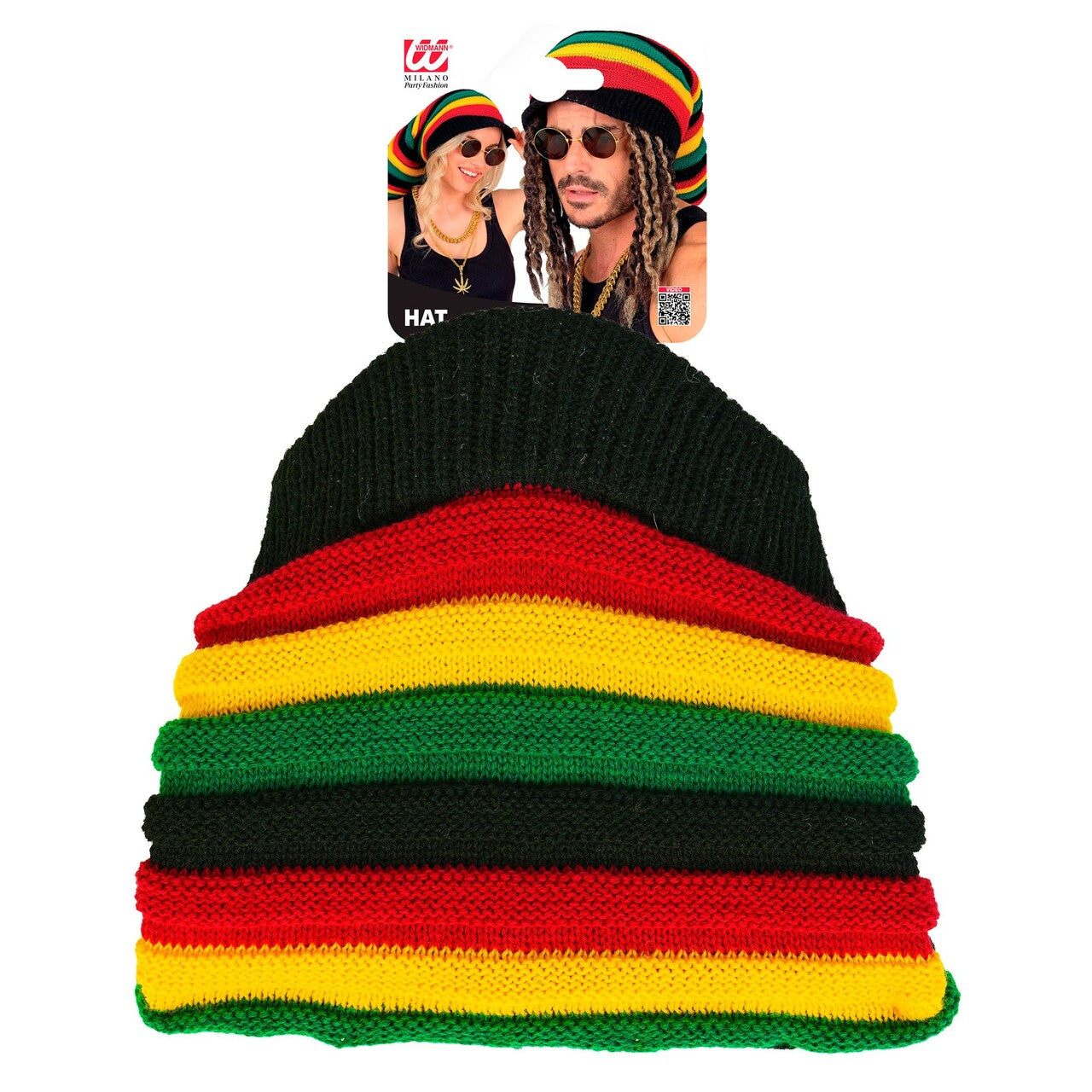 Op deze afbeelding zie je een Accessoires, van het merk Widmann. Rasta Reggae Muts