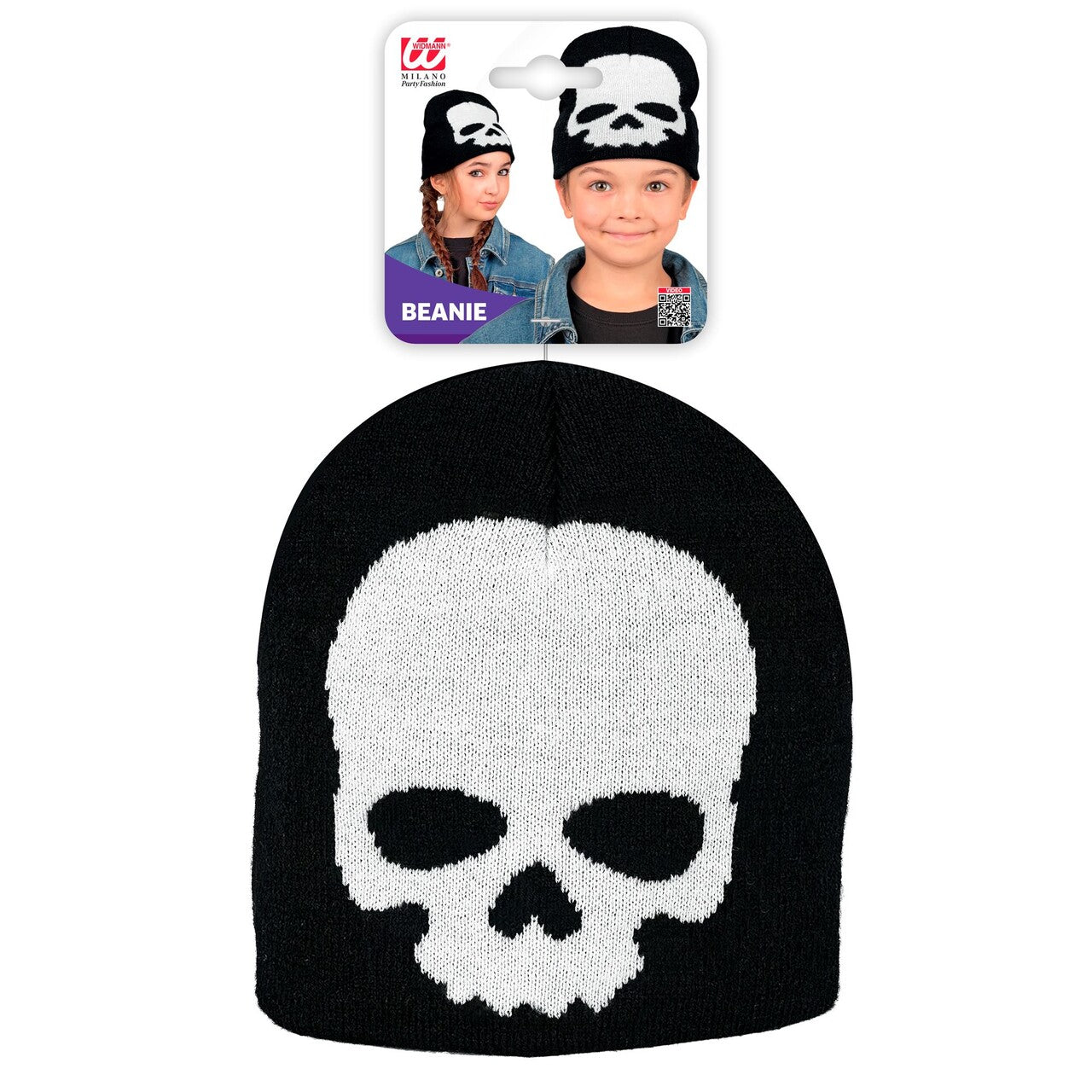 Op deze afbeelding zie je een Accessoires, van het merk Widmann. Skull Beanie