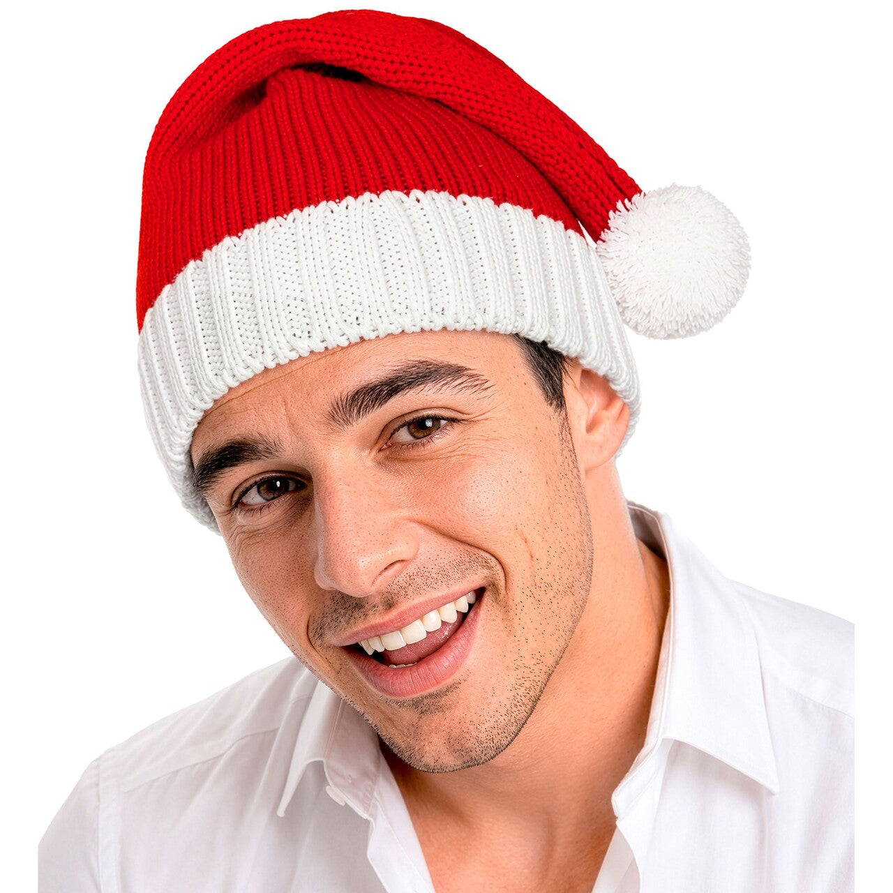Op deze afbeelding zie je een Accessoires, van het merk Widmann. Kerstman Gebreide Muts