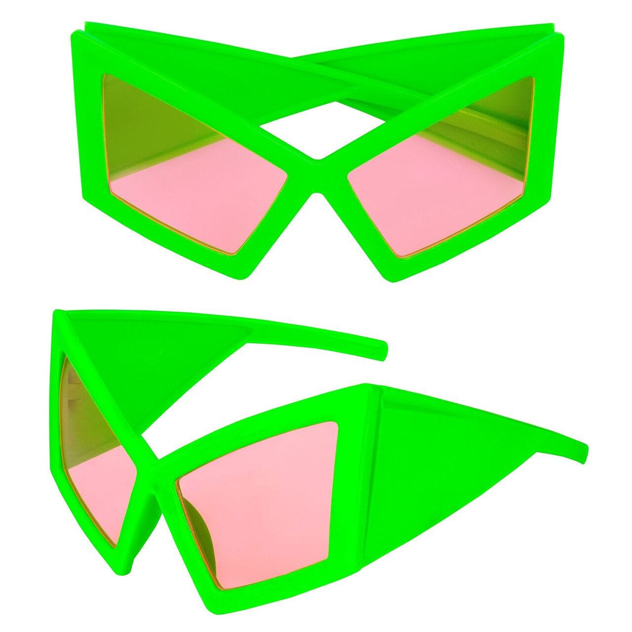 Op deze afbeelding zie je een Accessoires, van het merk Widmann. Cat Eye Bril Neon Groen
