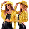 Gold Fever Glitter- & Fransenjacke Damen
