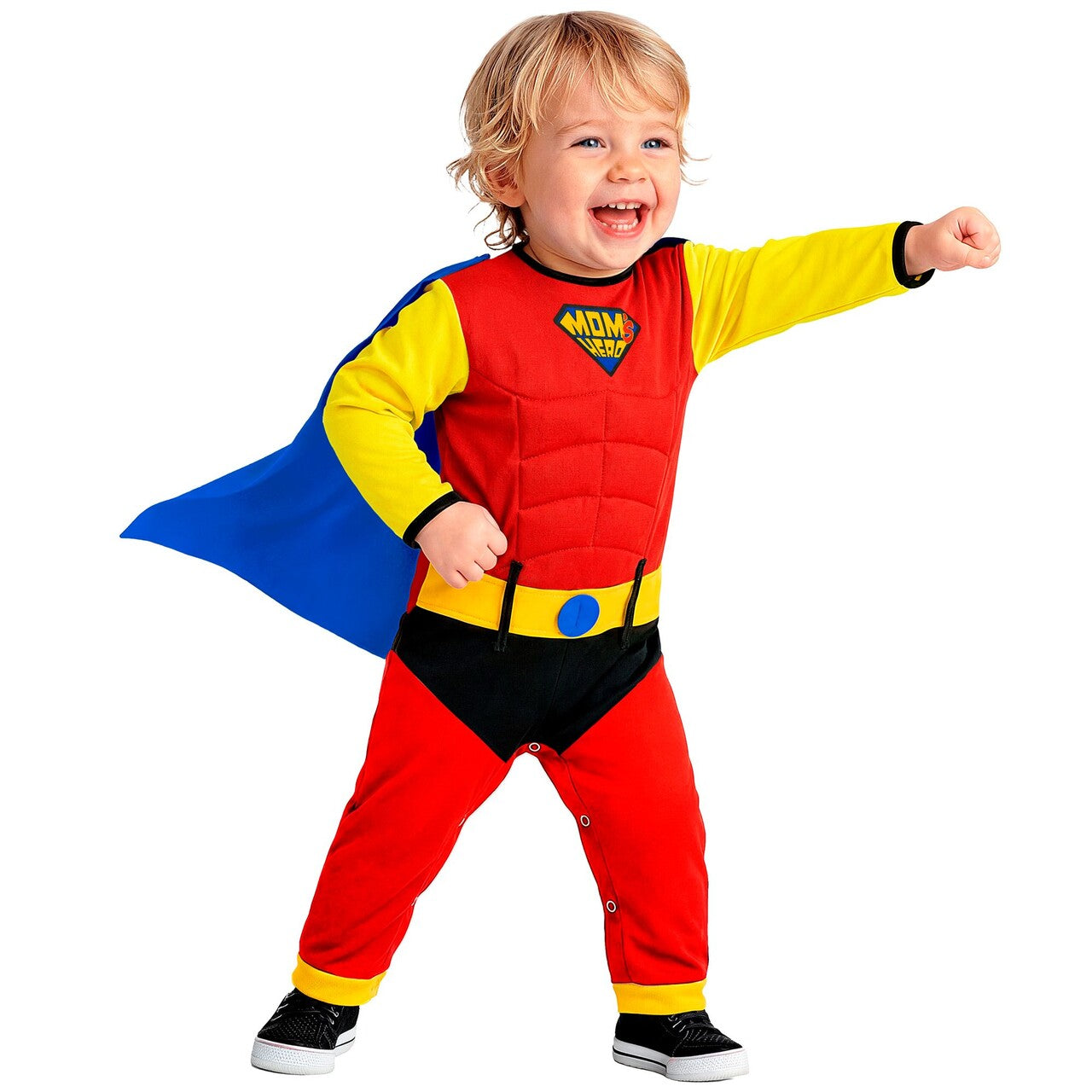 Op deze afbeelding zie je een Kostuums, van het merk Widmann. Superbaby Baas Mom Hero Jongen Kostuum