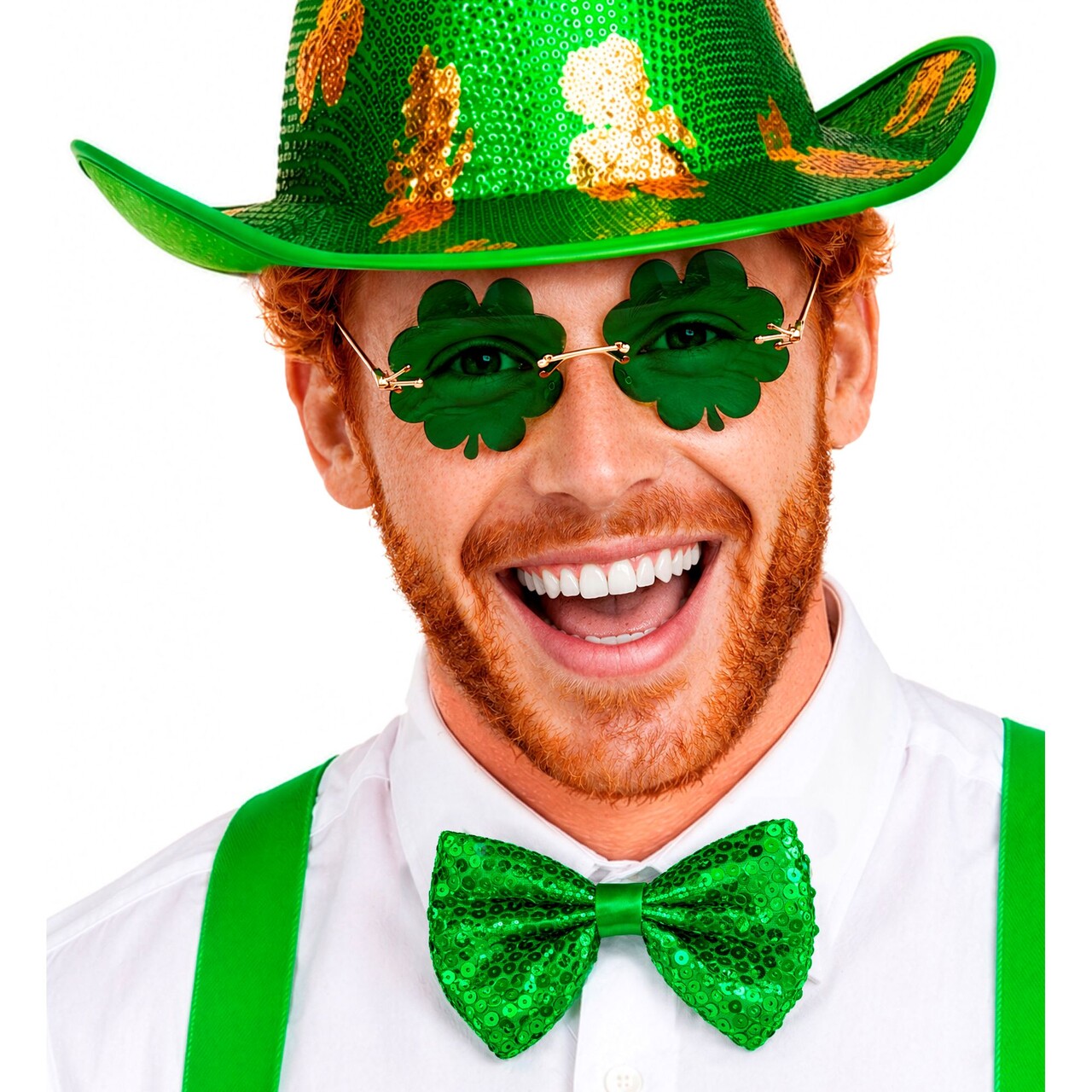 Op deze afbeelding zie je een Accessoires, van het merk Widmann. Groene Sparkle Strik