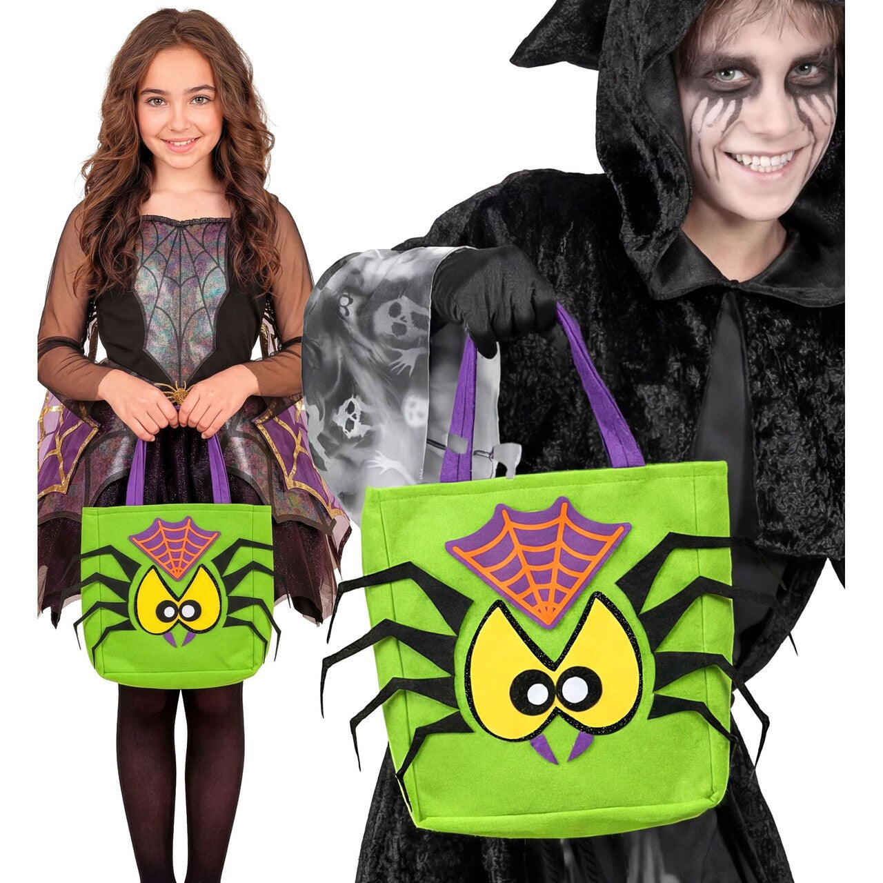 Op deze afbeelding zie je een Accessoires, van het merk Widmann. Trick Or Treat Spinnen Tas