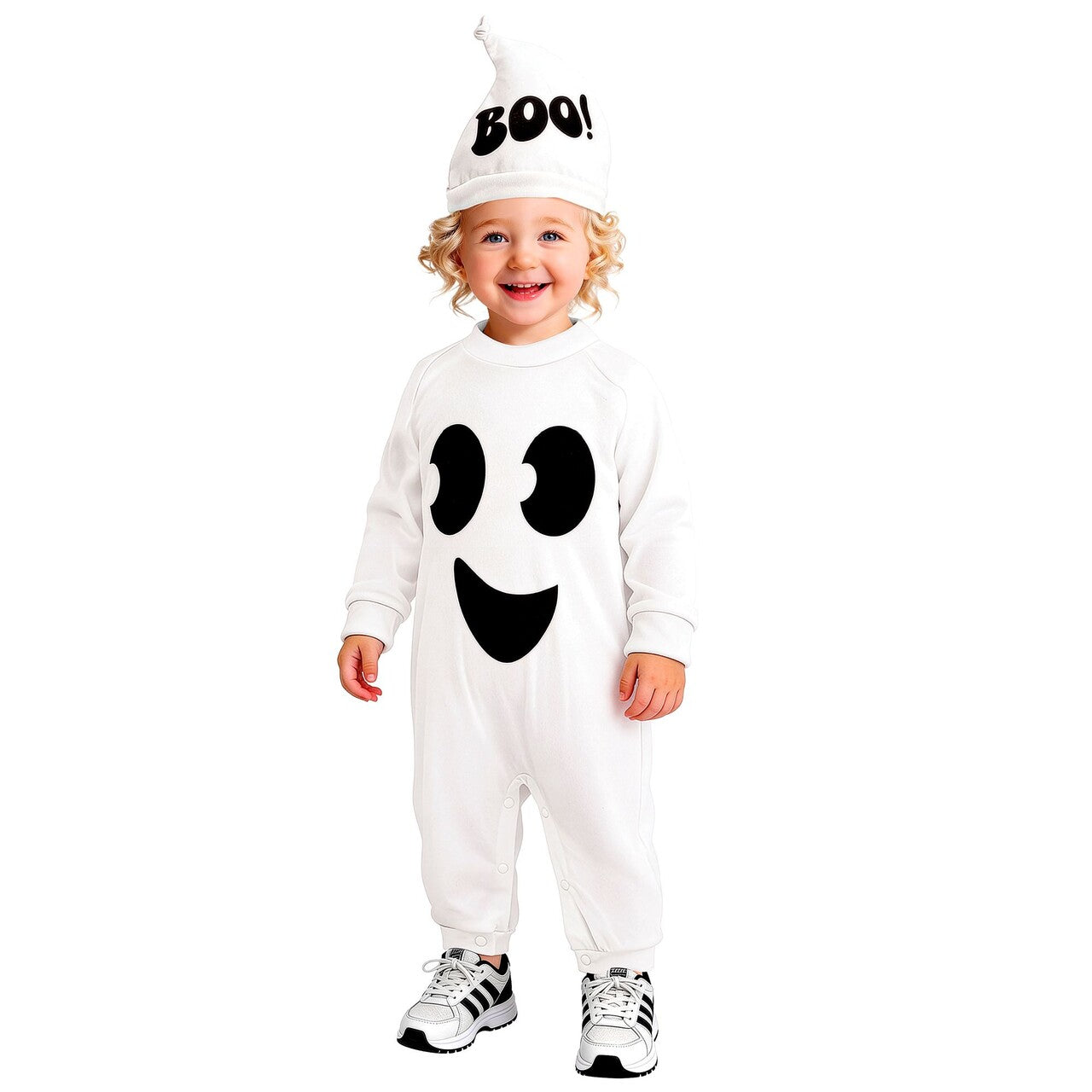 Op deze afbeelding zie je een Kostuums, van het merk Widmann. Spookje Boo Kind Kostuum