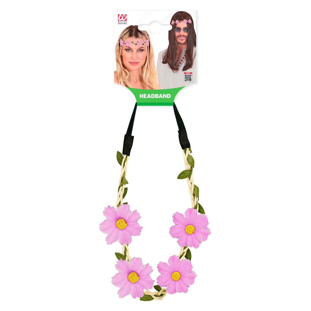 Op deze afbeelding zie je een Accessoires, van het merk Widmann. Boho Bloemen Hoofdband Paars