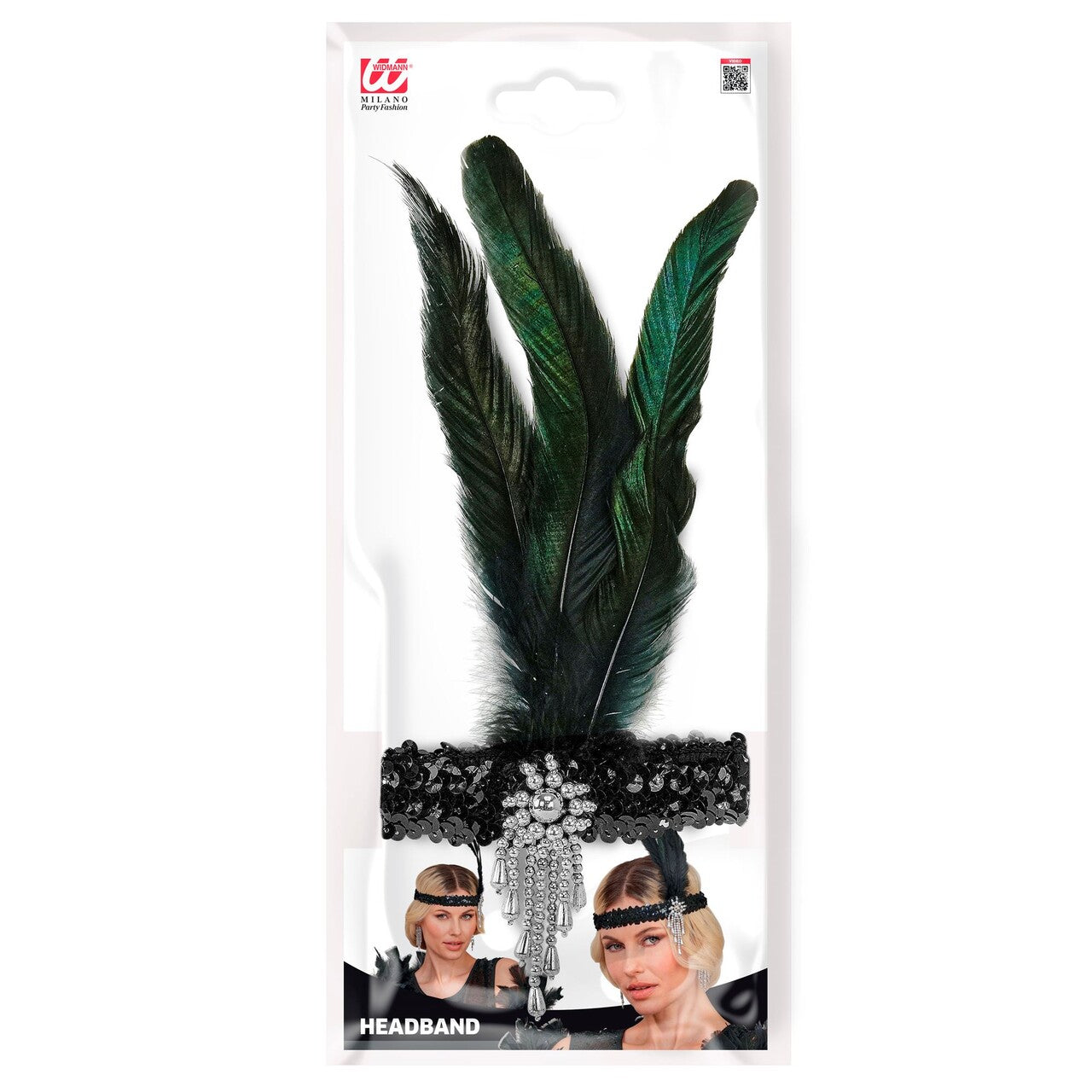 Op deze afbeelding zie je een Accessoires, van het merk Widmann. Roaring 20s Veren Hoofdband