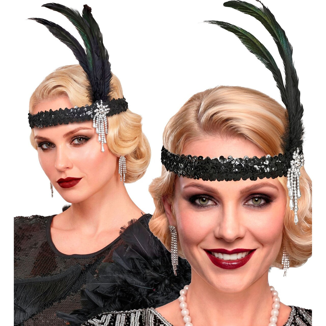 Op deze afbeelding zie je een Accessoires, van het merk Widmann. Roaring 20s Veren Hoofdband