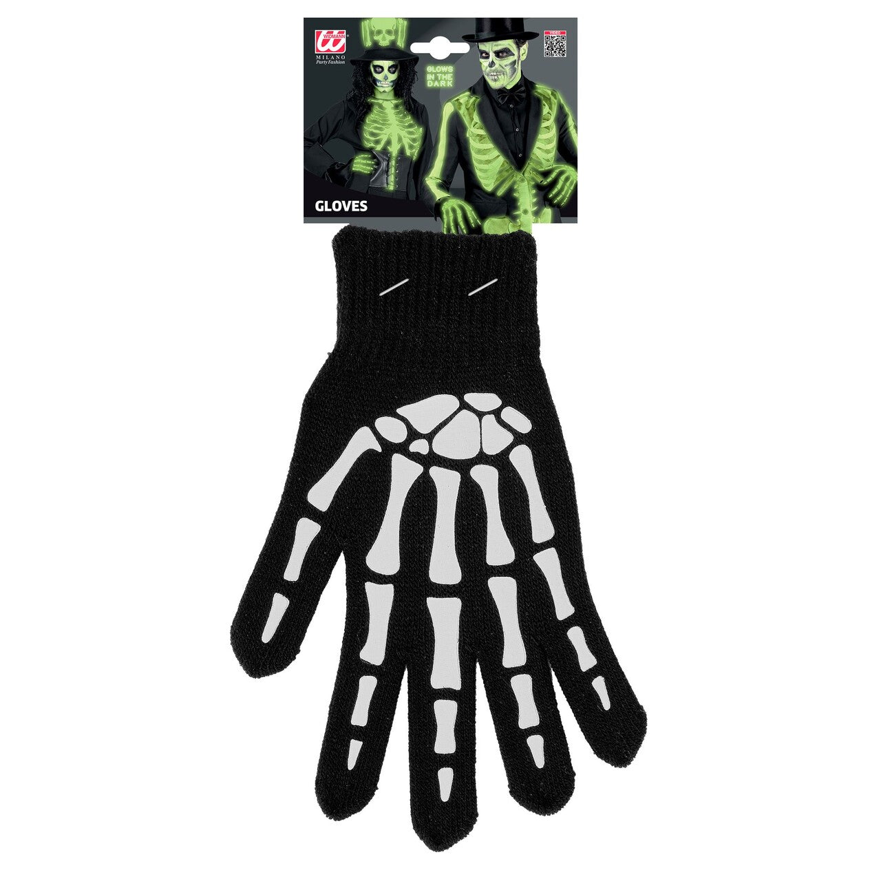 Op deze afbeelding zie je een Accessoires, van het merk Widmann. Skelet Handschoenen Glow In The Dark