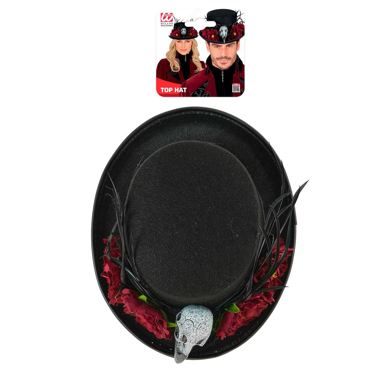 Op deze afbeelding zie je een Accessoires, van het merk Widmann. Voodoo Skull & Flower Hoed