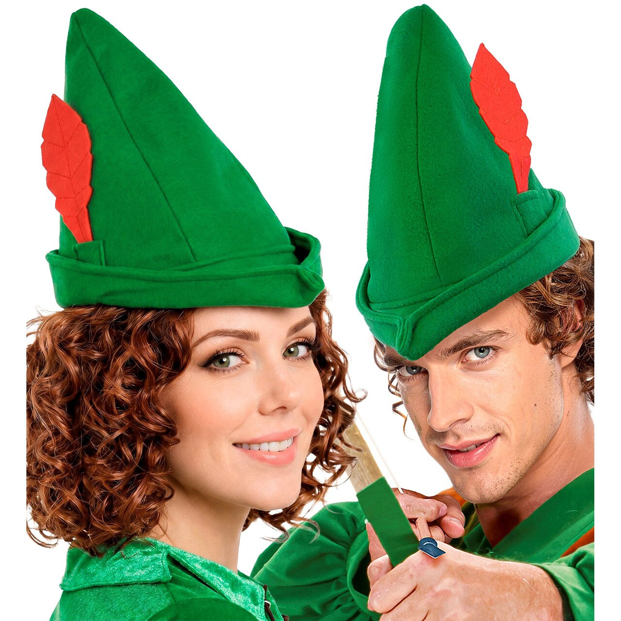 Op deze afbeelding zie je een Accessoires, van het merk Widmann. Groene Robin Hood Hoed