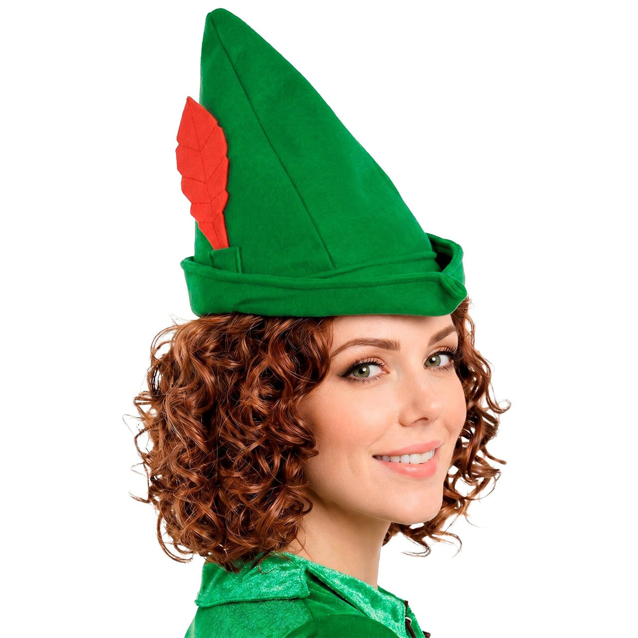 Op deze afbeelding zie je een Accessoires, van het merk Widmann. Groene Robin Hood Hoed
