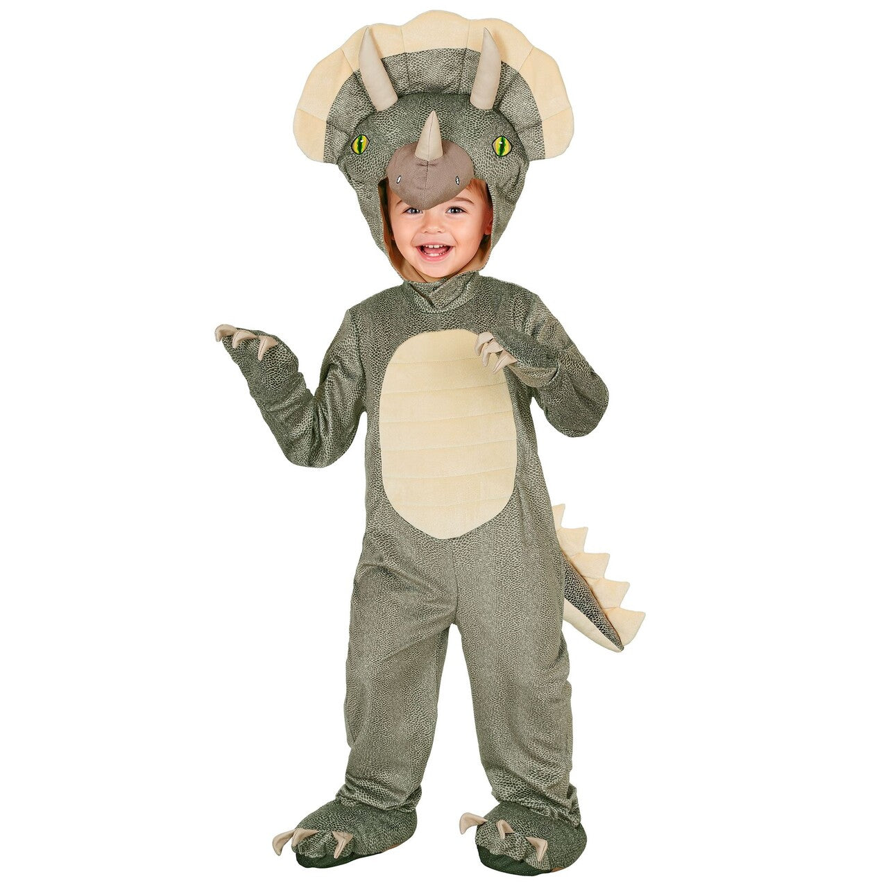 Op deze afbeelding zie je een Kostuums, van het merk Widmann. Triceratops Toby Jongen Kostuum