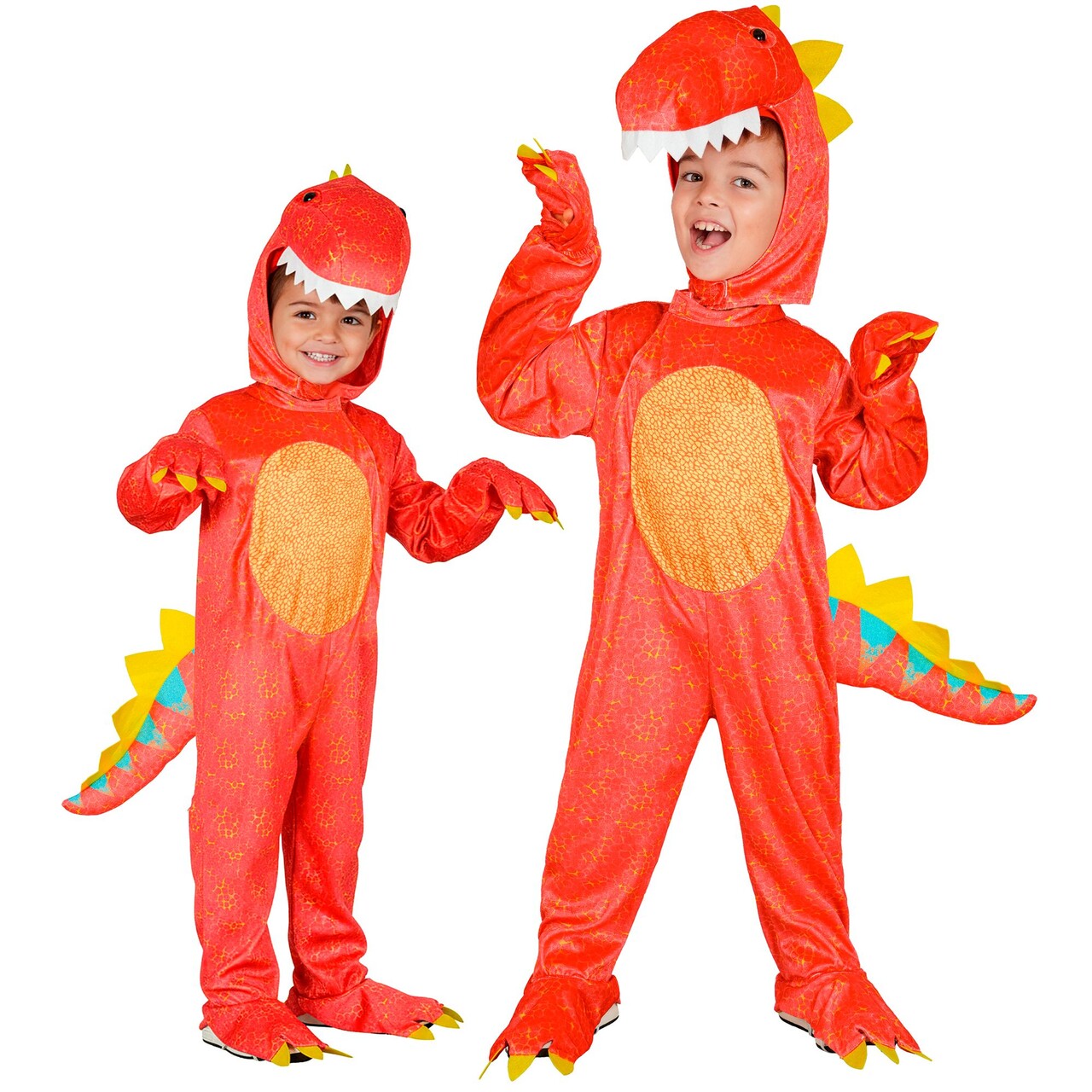 Op deze afbeelding zie je een Kostuums, van het merk Widmann. Rode Dino Dex Jongen Kostuum