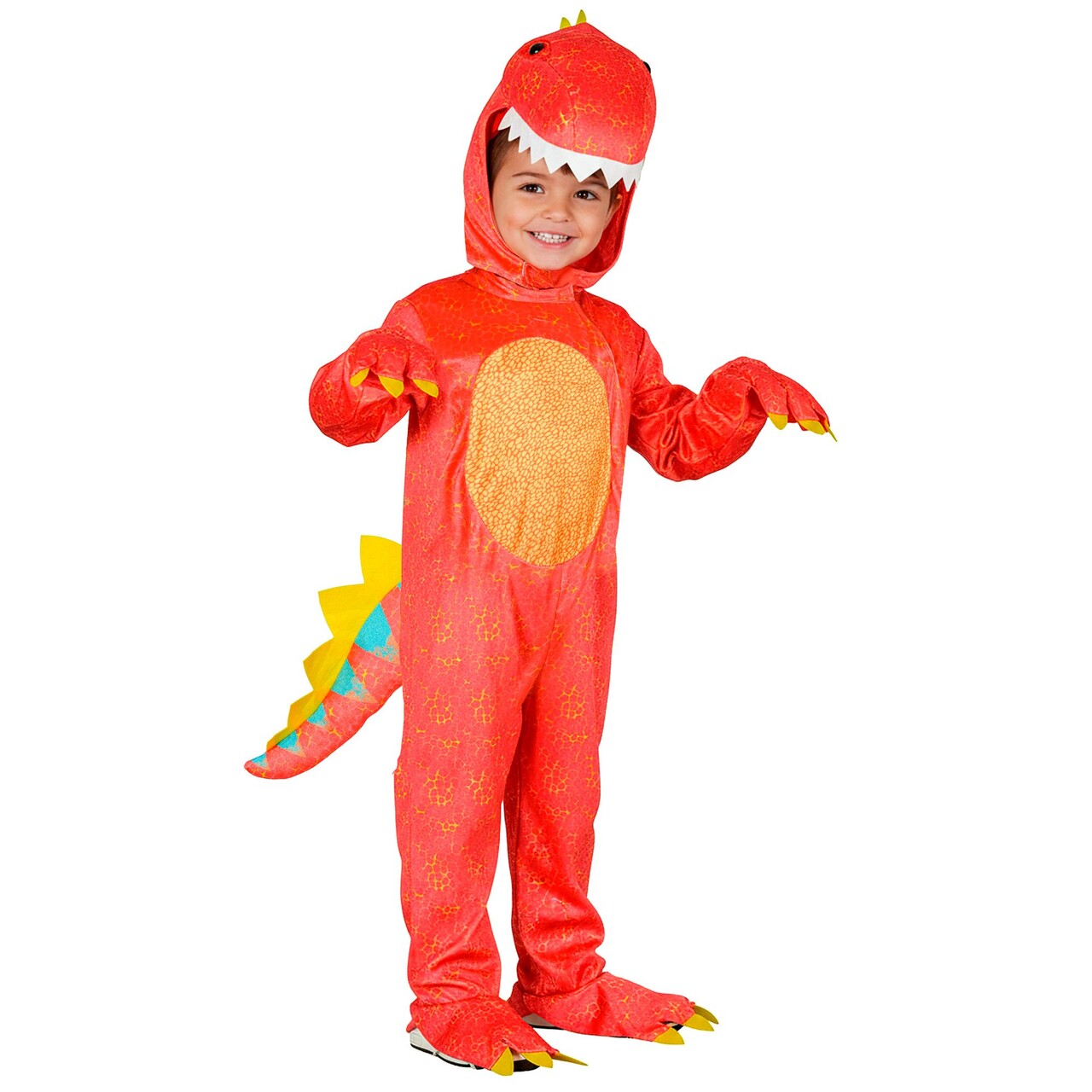 Op deze afbeelding zie je een Kostuums, van het merk Widmann. Rode Dino Dex Jongen Kostuum
