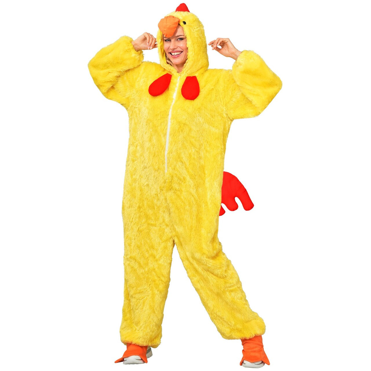 Op deze afbeelding zie je een Kostuums, van het merk Widmann. Kippetje Kaat Onesie Kostuum