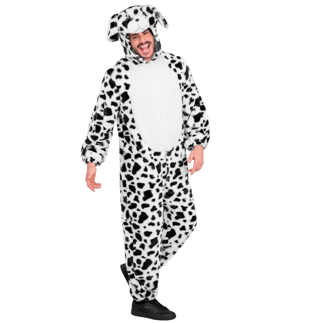 Op deze afbeelding zie je een Kostuums, van het merk Widmann. Dalmatiër Dotje Onesie Kostuum