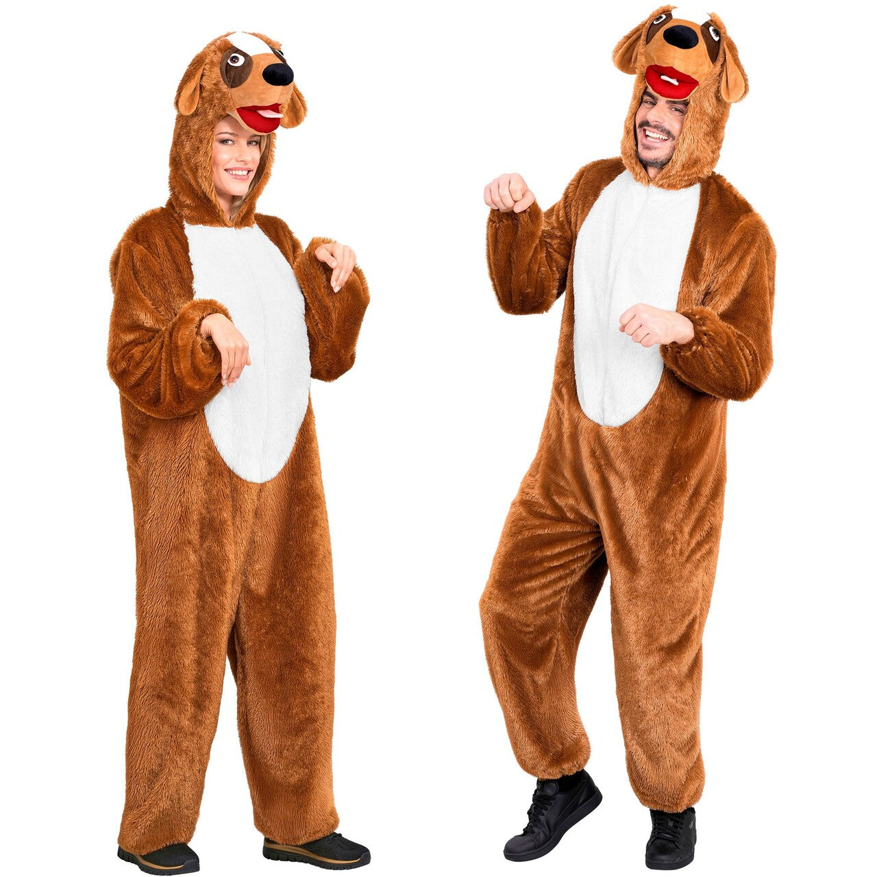 Op deze afbeelding zie je een Kostuums, van het merk Widmann. Hond Henk Onesie Kostuum