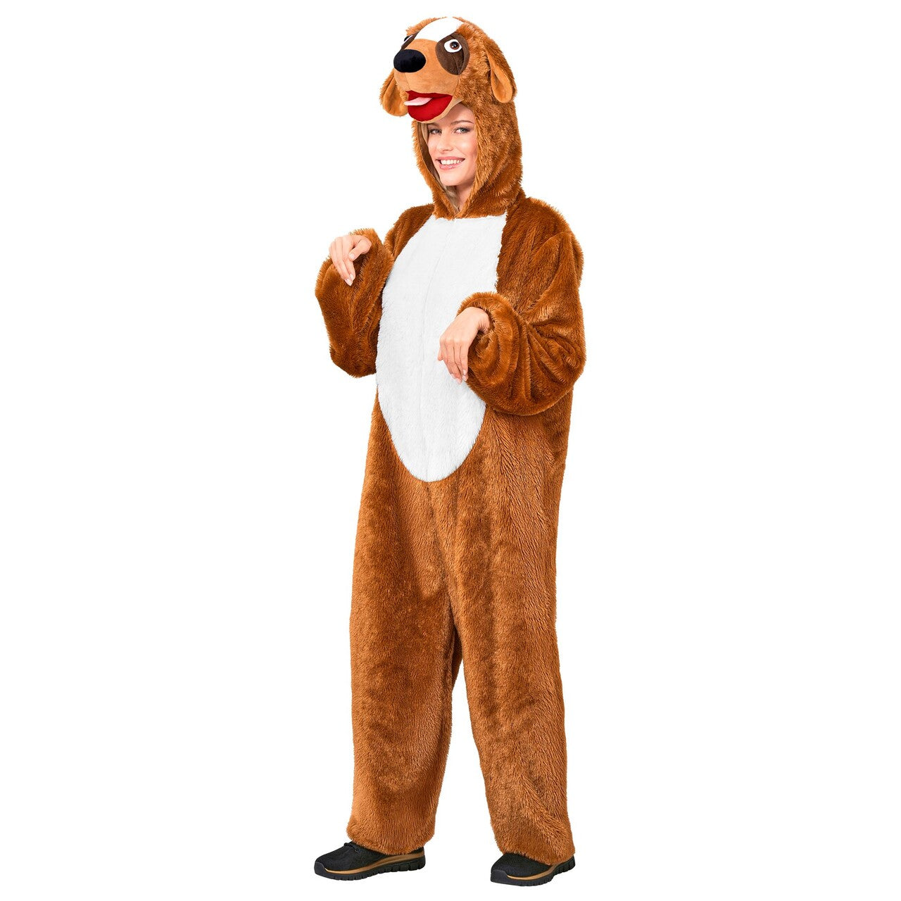 Op deze afbeelding zie je een Kostuums, van het merk Widmann. Hond Henk Onesie Kostuum