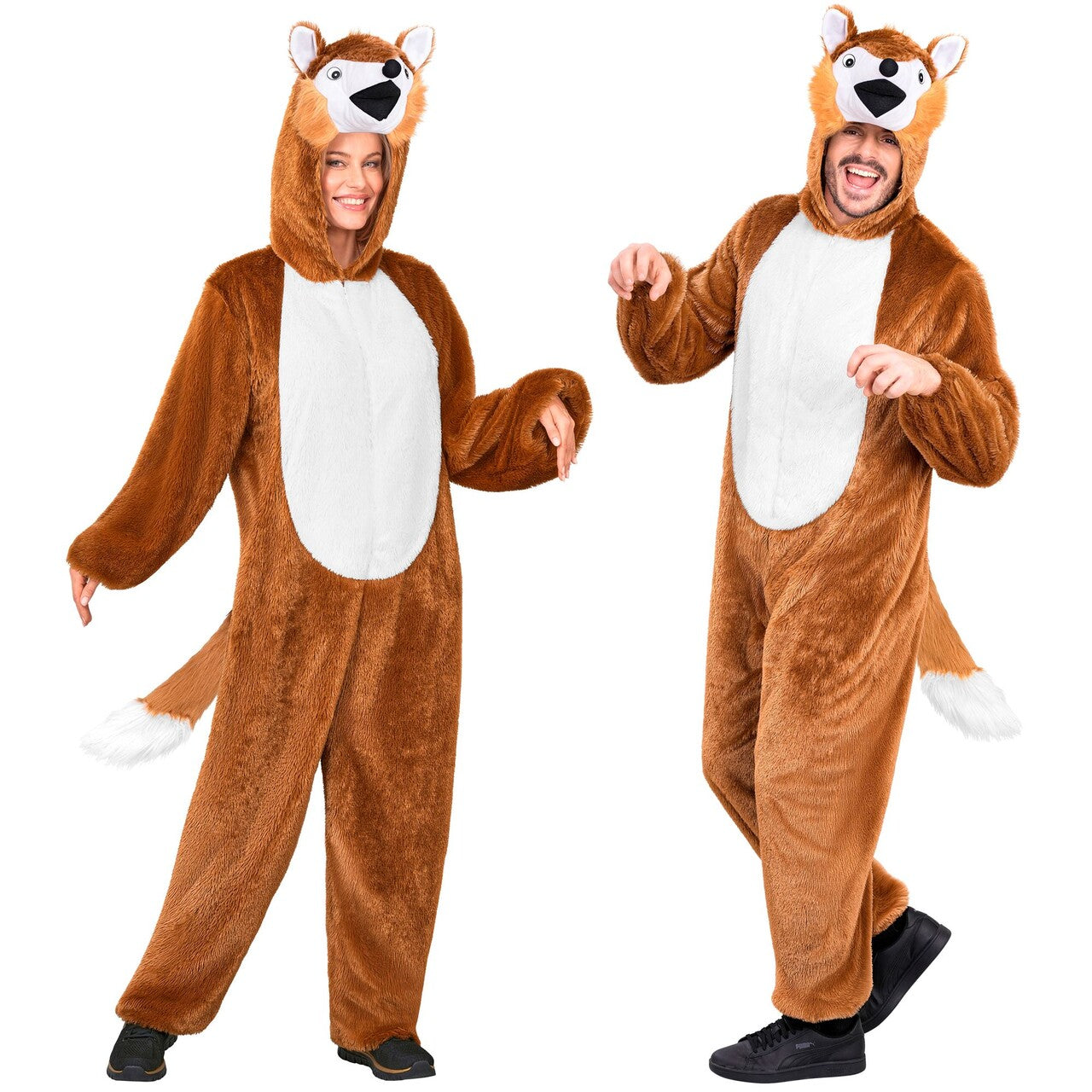 Op deze afbeelding zie je een Kostuums, van het merk Widmann. Fluffy Vos Onesie Kostuum