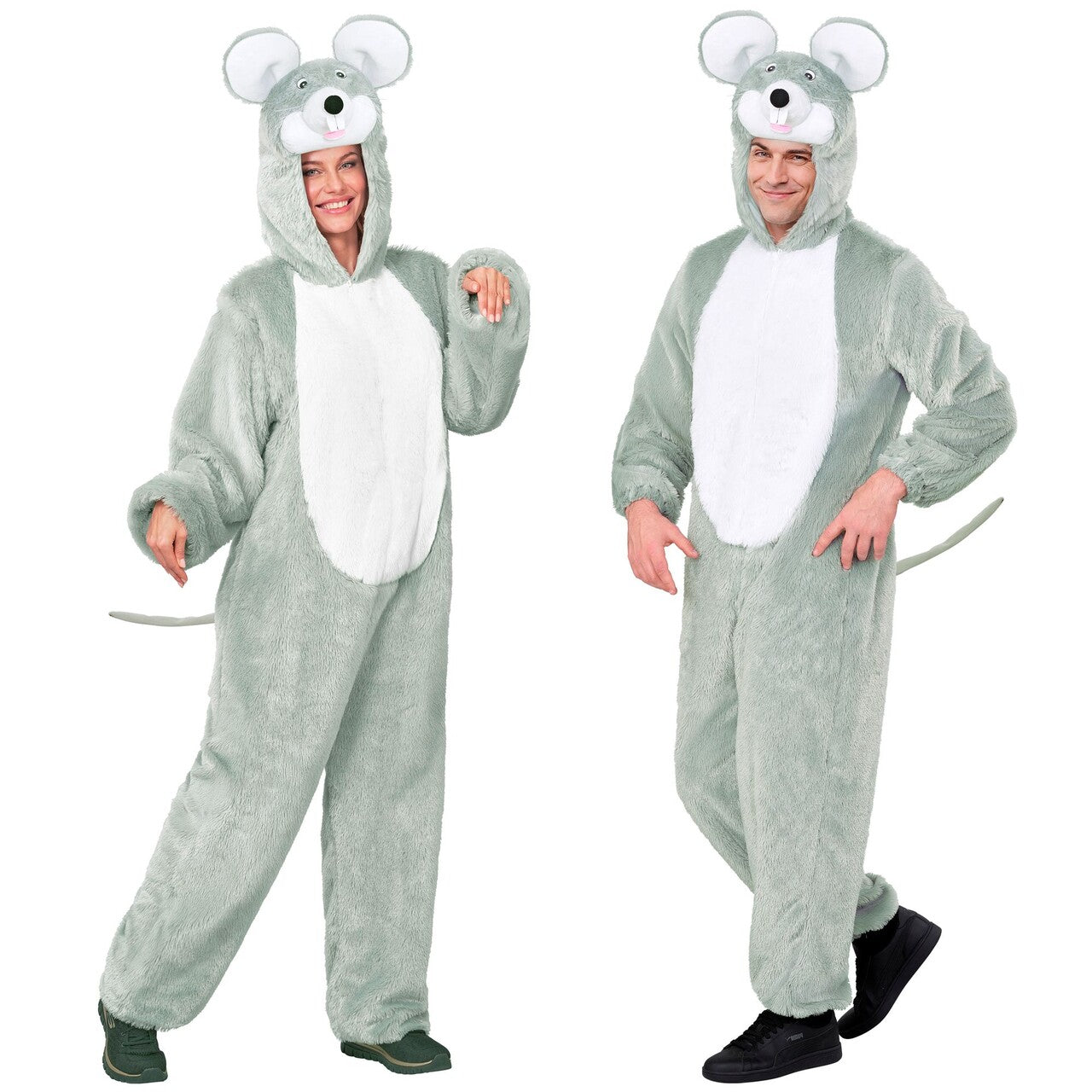 Op deze afbeelding zie je een Kostuums, van het merk Widmann. Pluizige Muis Onesie Kostuum
