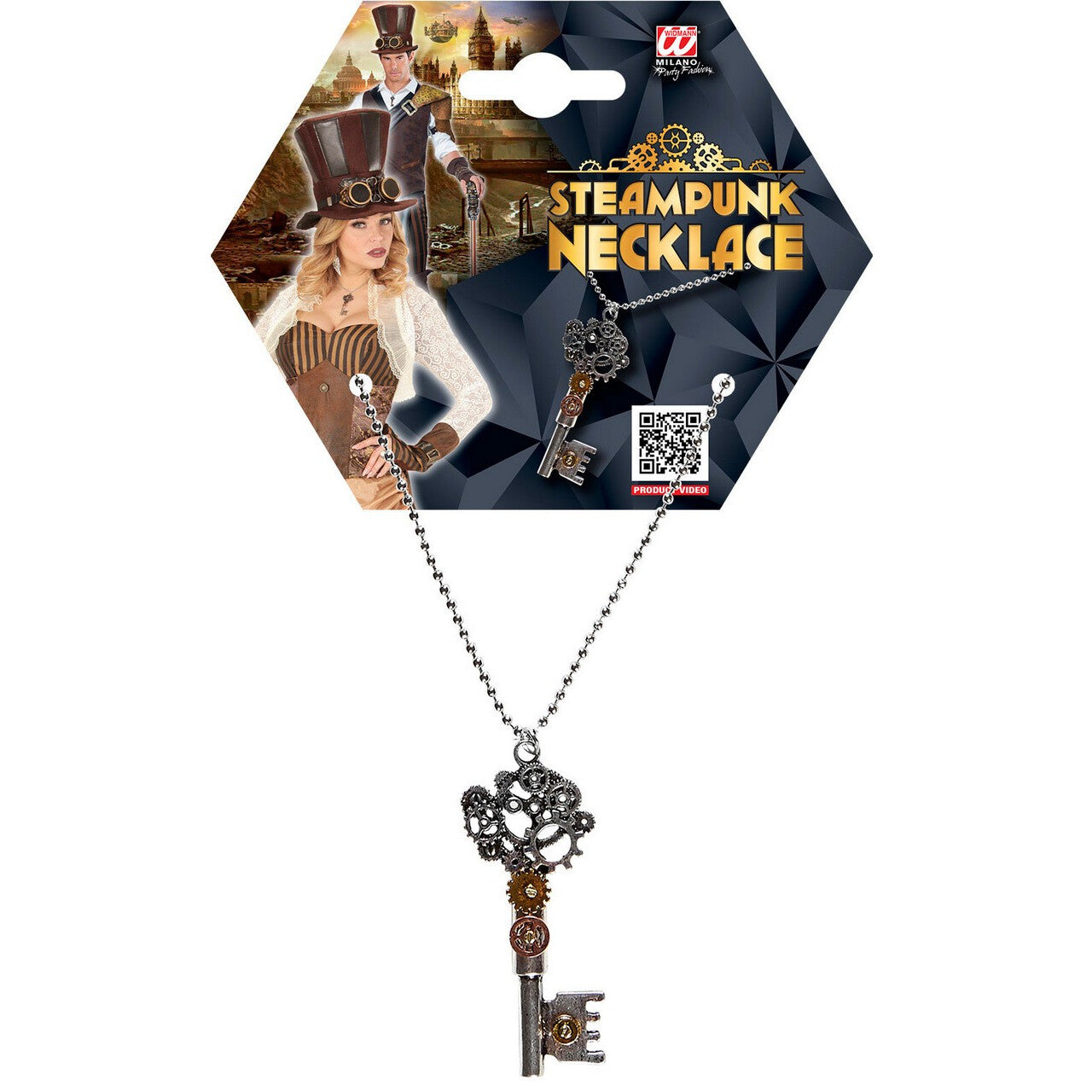 Op deze afbeelding zie je een Accessoires, van het merk Widmann. Ketting Steampunk Sleutels Steamkey