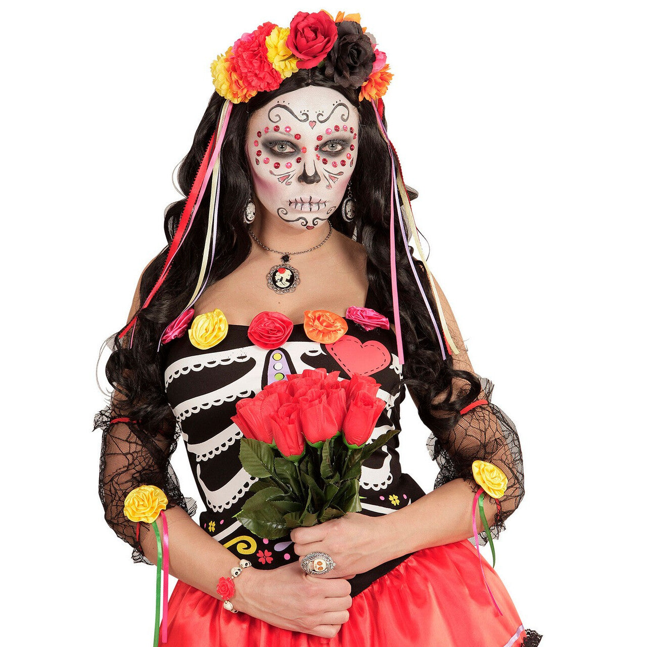Op deze afbeelding zie je een Accessoires, van het merk Widmann. Oorbellen Camee Schedel Chiapas
